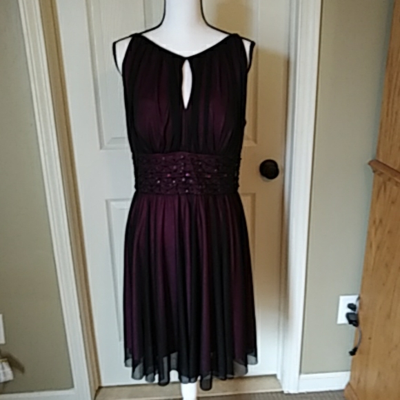 Jessica Howard Dresses & Skirts - Jessica Howard Evening Illusion Dress Black Purple